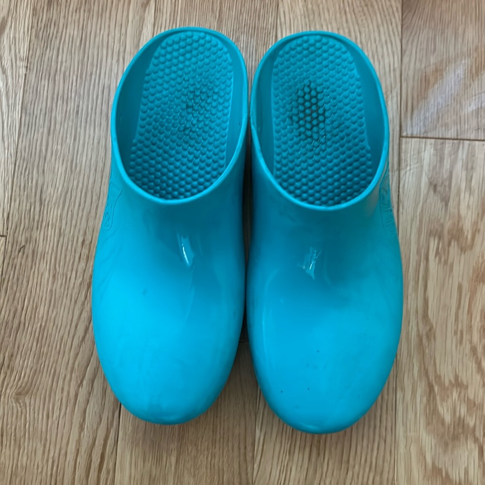 Turquoise calzuro clogs